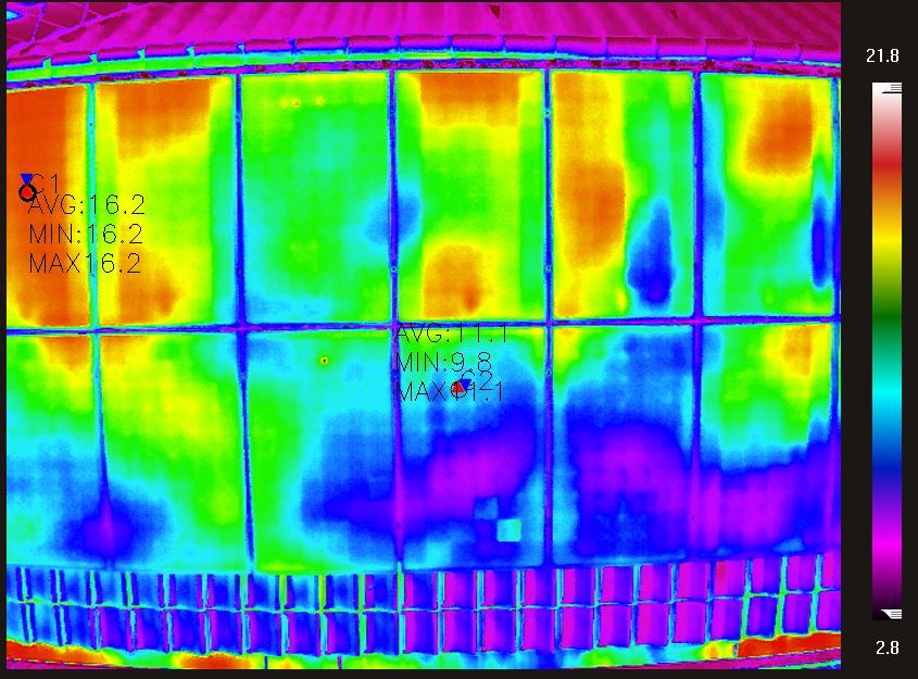 Luftbild Drohnenaufnahme Thermographie Drohne PV-Anlage Inspektion
