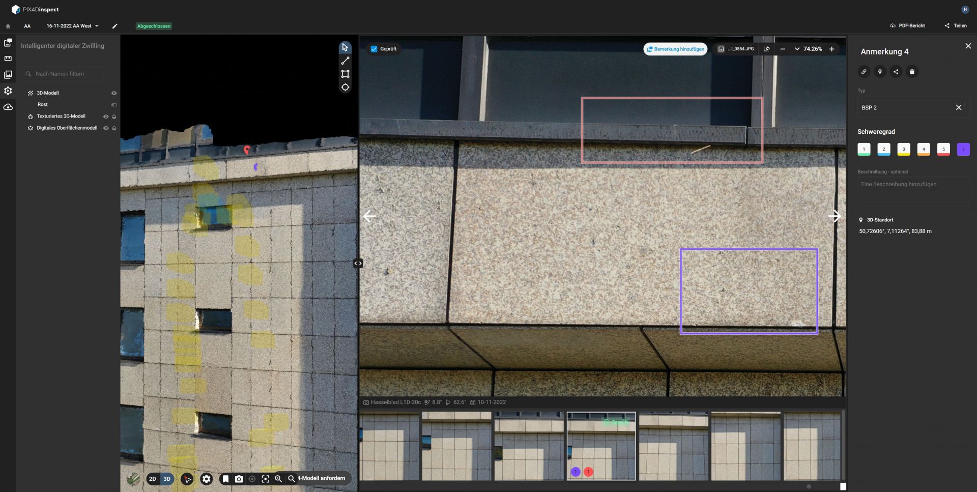 Fassadeninspektion Drohnendienstleistung