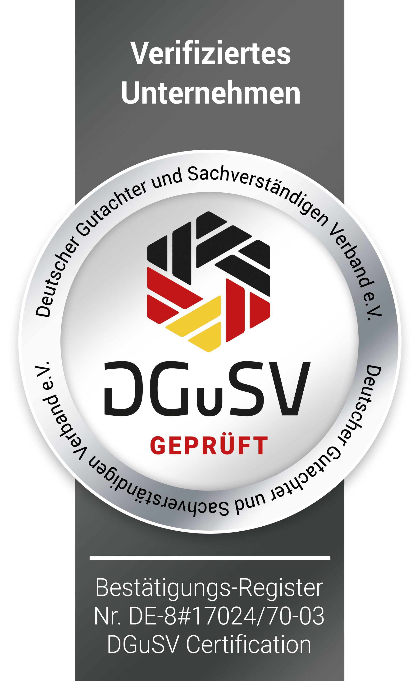 Verifiziertes Unternehmen Deutscher Gutachter und Sachverstaendigen Verband